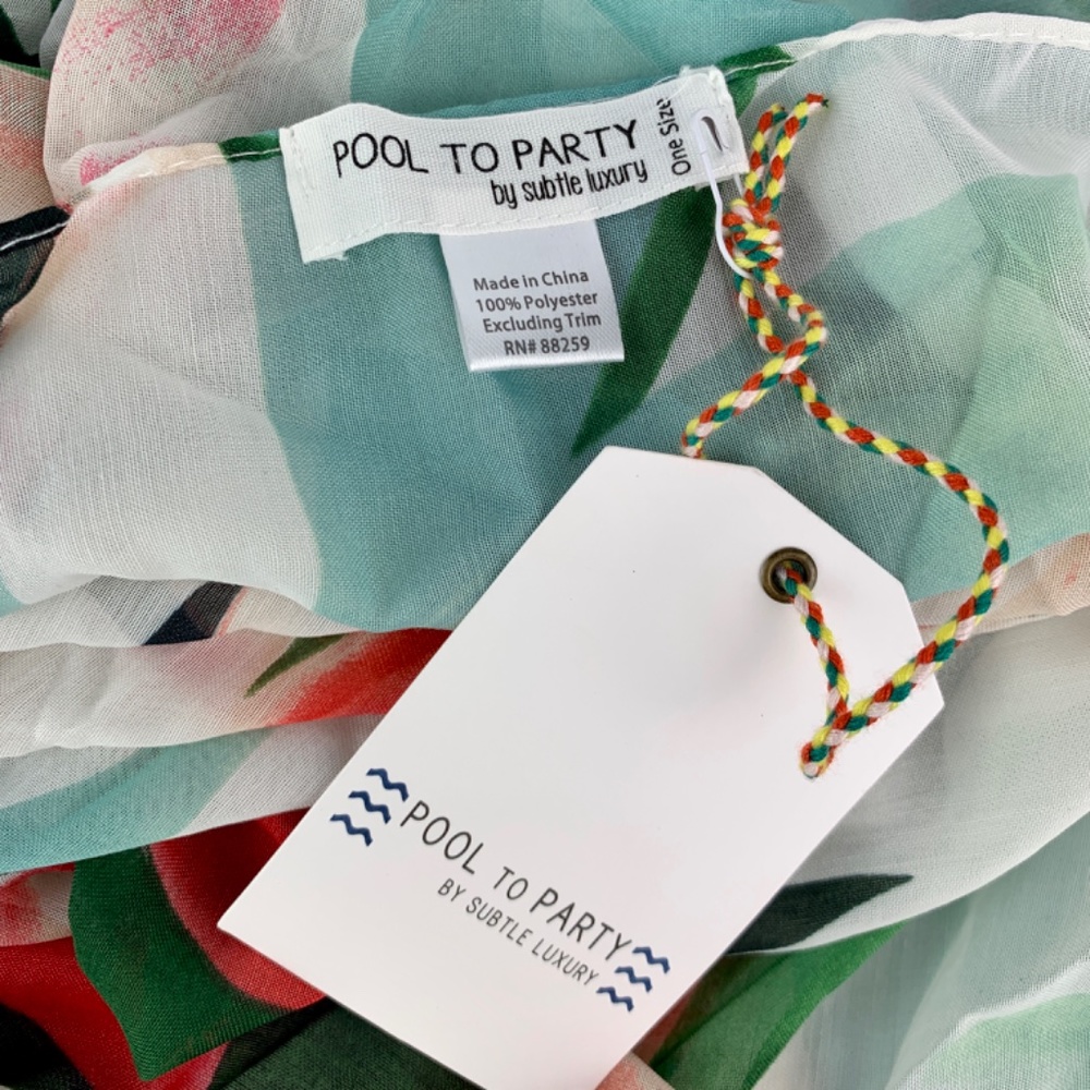 Subtle Luxury Birds of Paradise Pareo Sarong Scarf - Picture 3 of 6